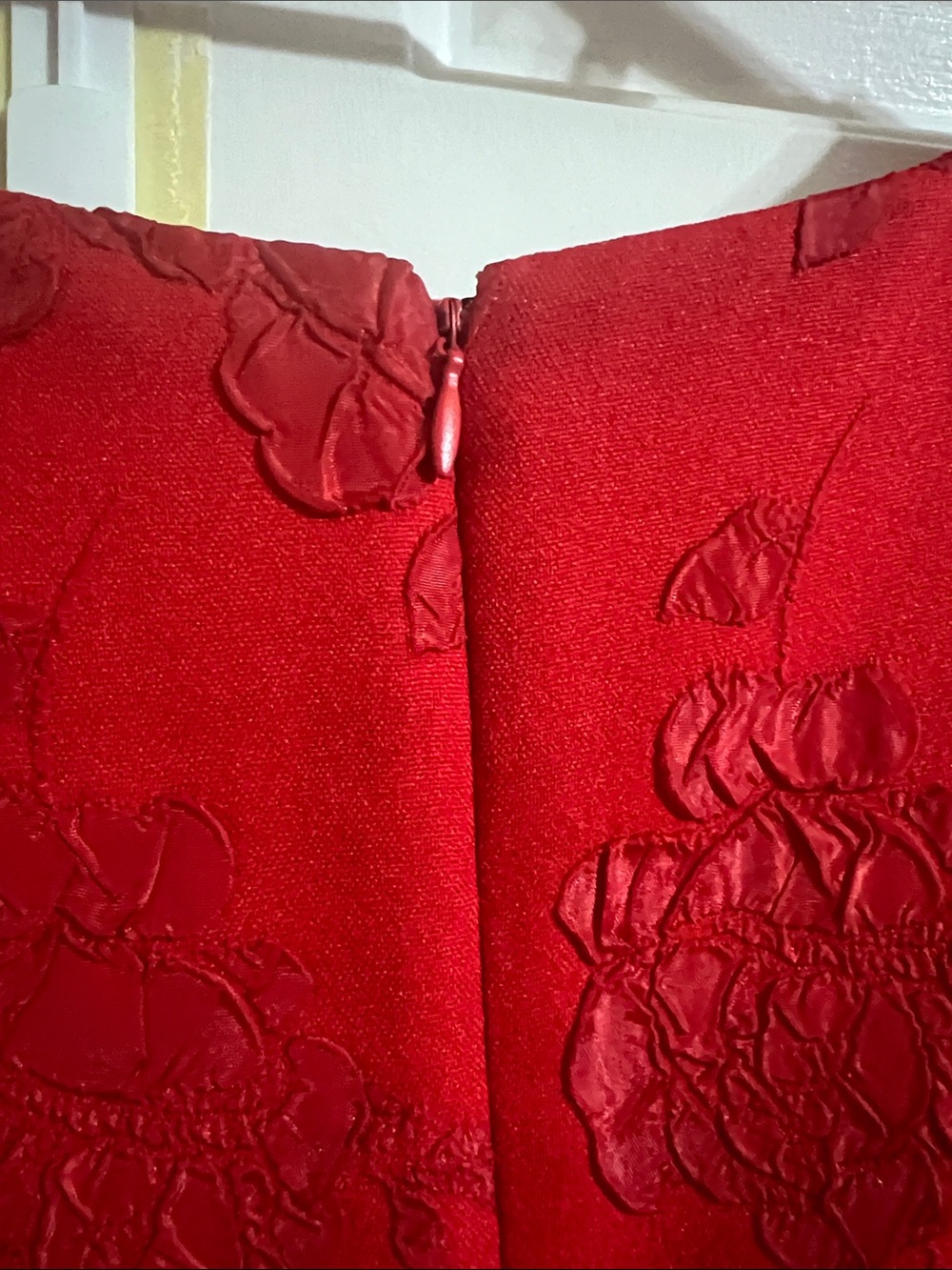 Taylor Red Floral Jacquard Midi Dress - Picture 6 of 9